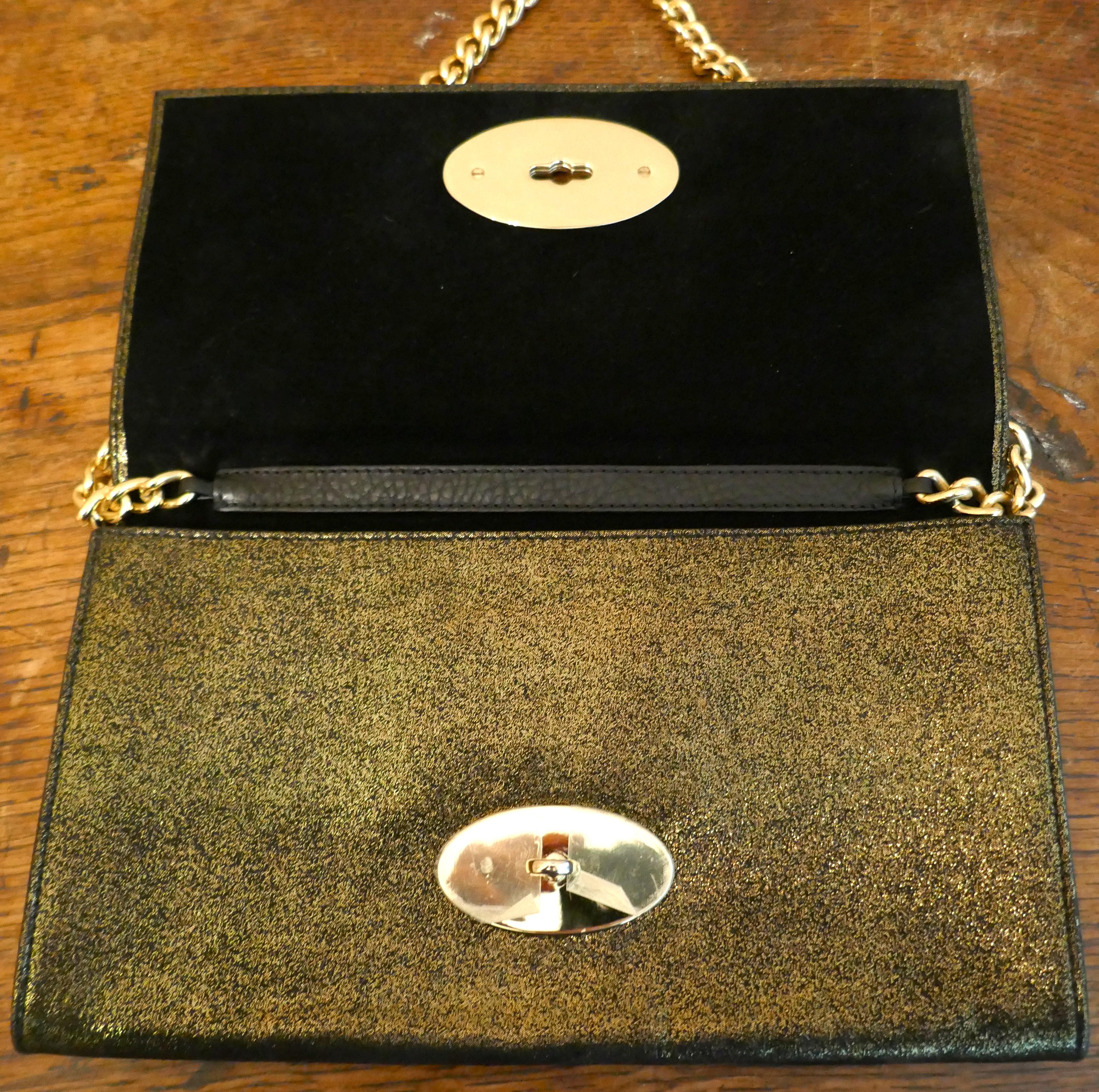 Gold Mulberry Evening Clutch or Chain Handle Bag For Sale 3