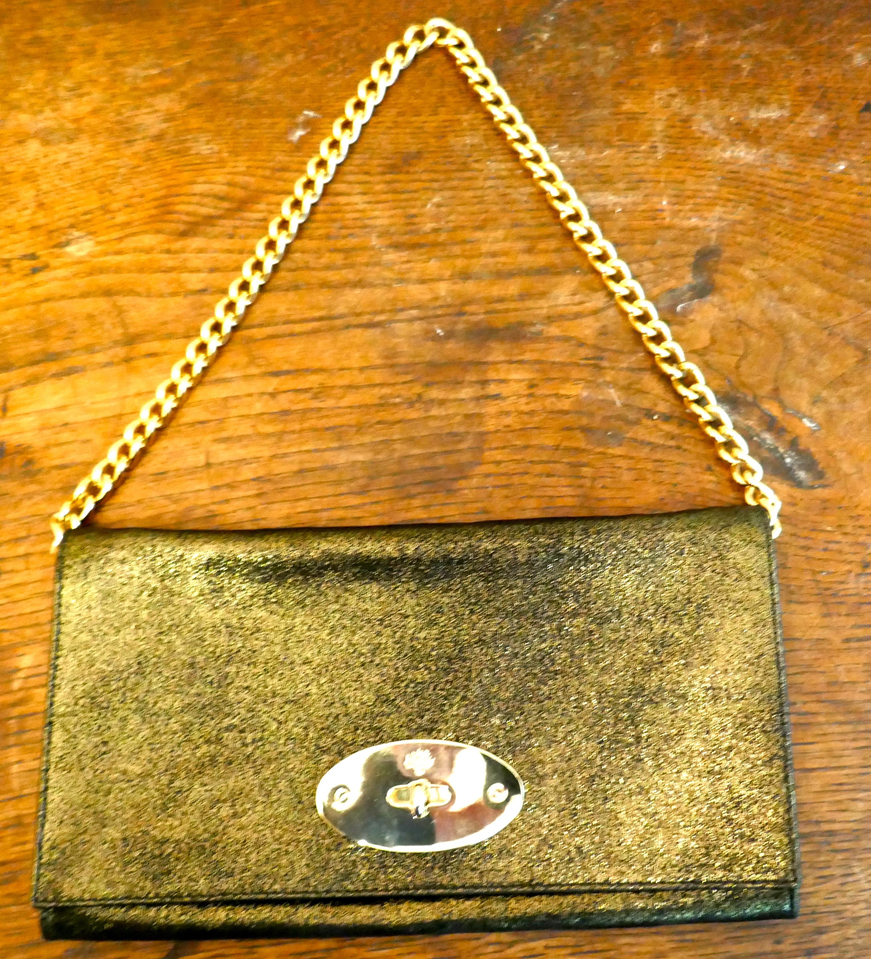 Gold Mulberry Evening Clutch or Chain Handle Bag For Sale 4