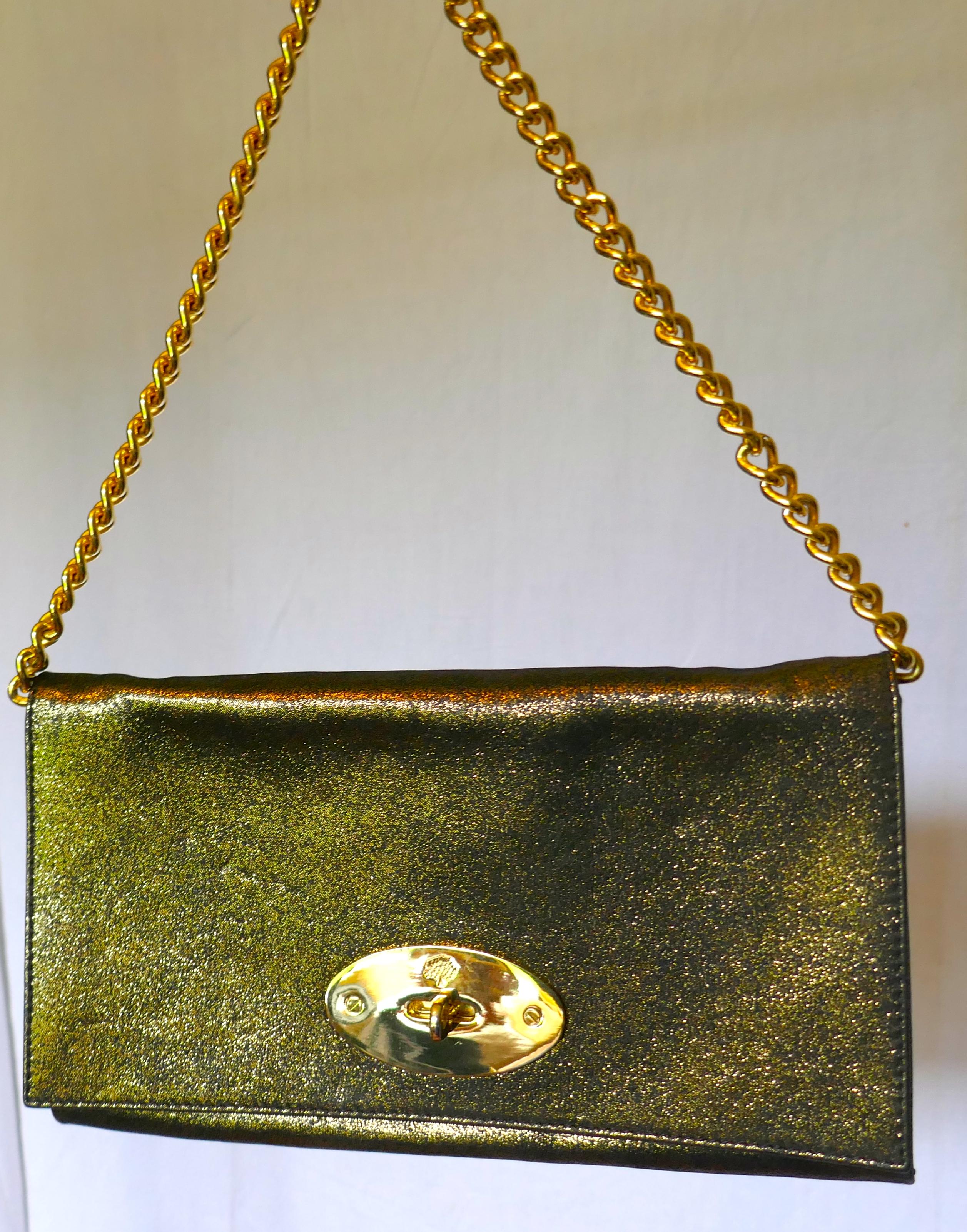 Gold Mulberry Evening Clutch or Chain Handle Bag For Sale 5