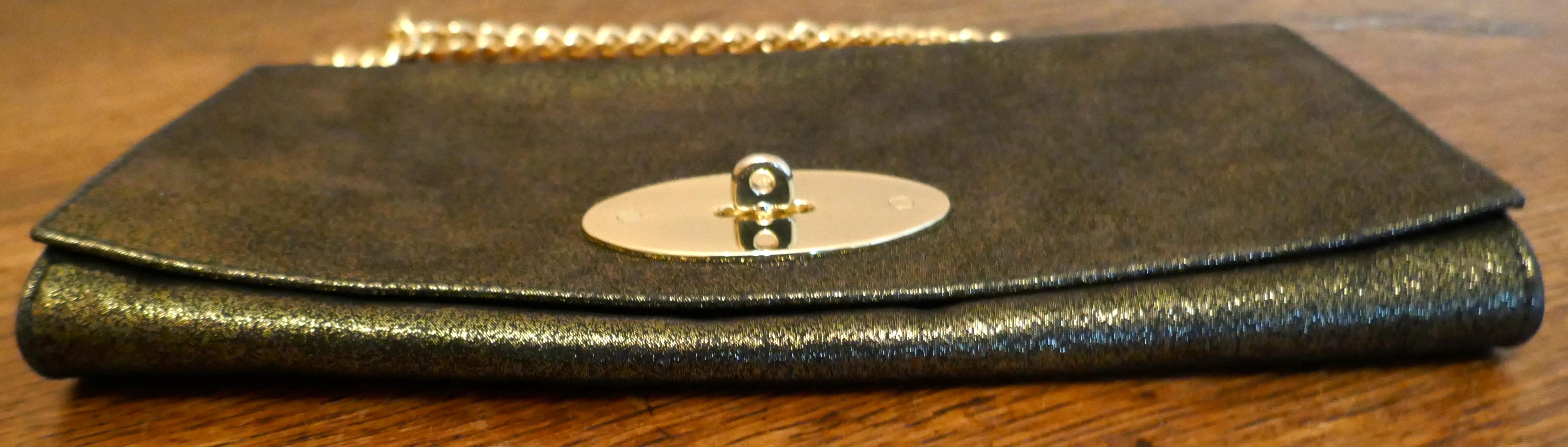 Gold Mulberry Evening Clutch or Chain Handle Bag In Good Condition For Sale In Chillerton, Isle of Wight
