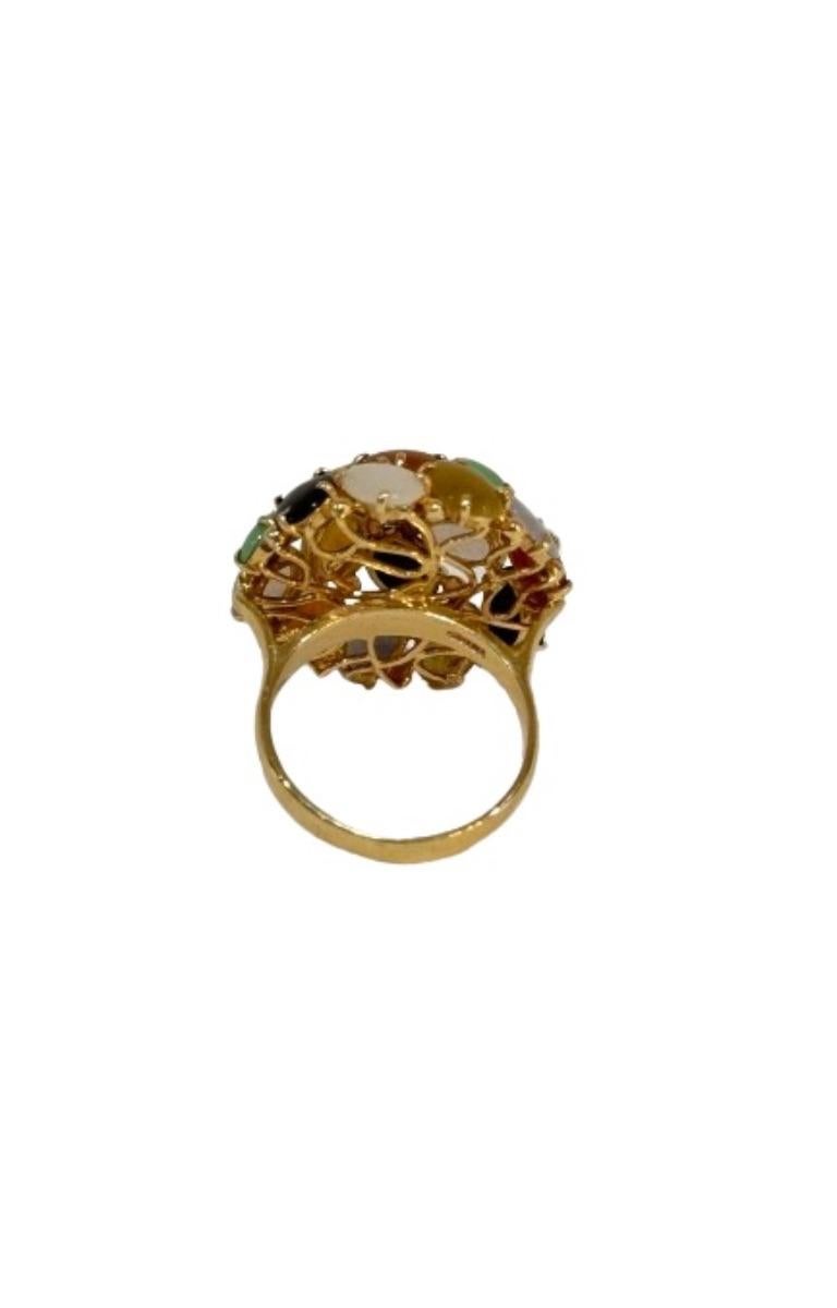 14K Yellow Gold

Multi-Color Stone:
Citrine,
Aventurine,
Black Onyx,
Opal,
Moon Stone,
Smocking Quartz.