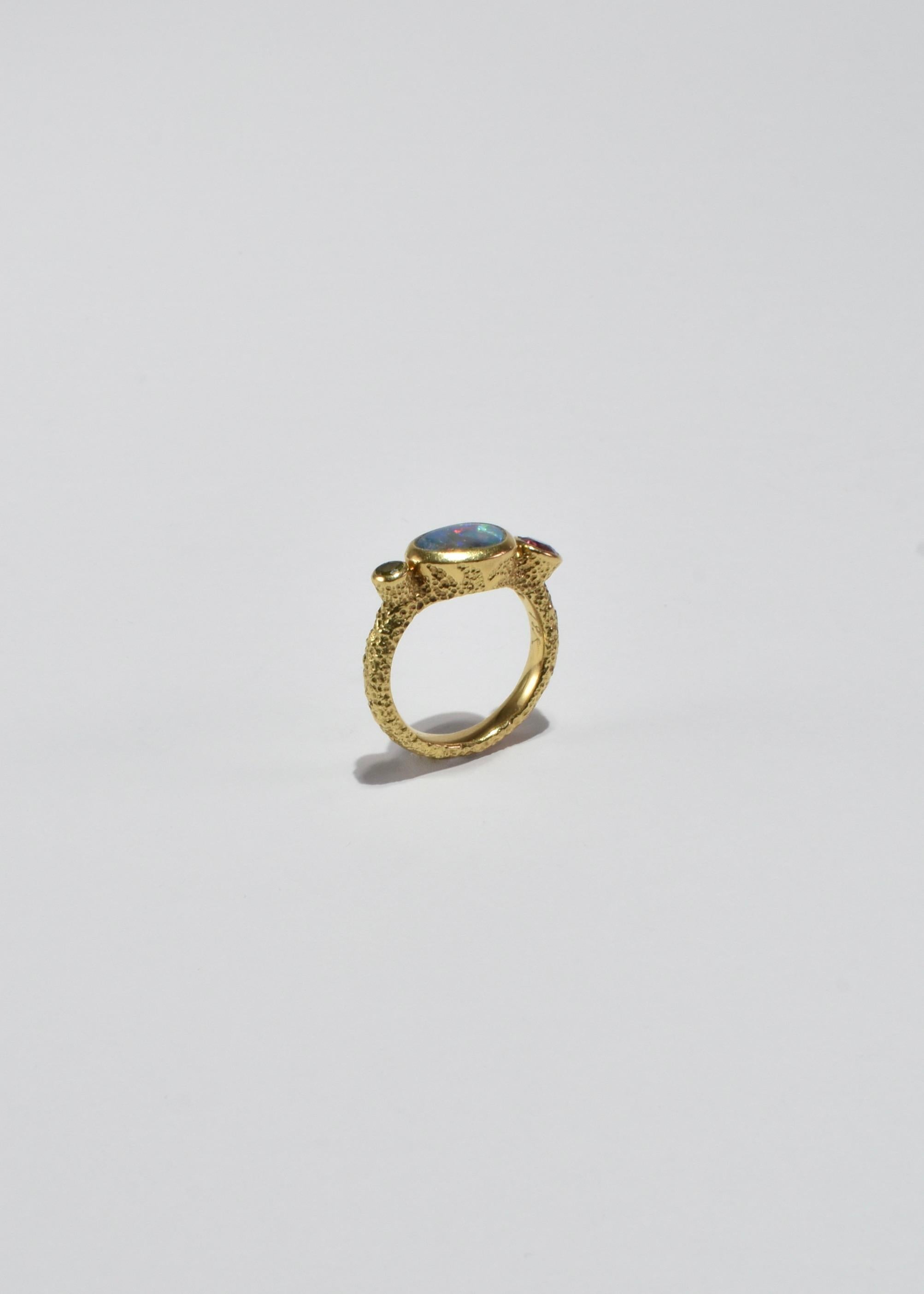 Women's or Men's Gold Multi Stone Ring