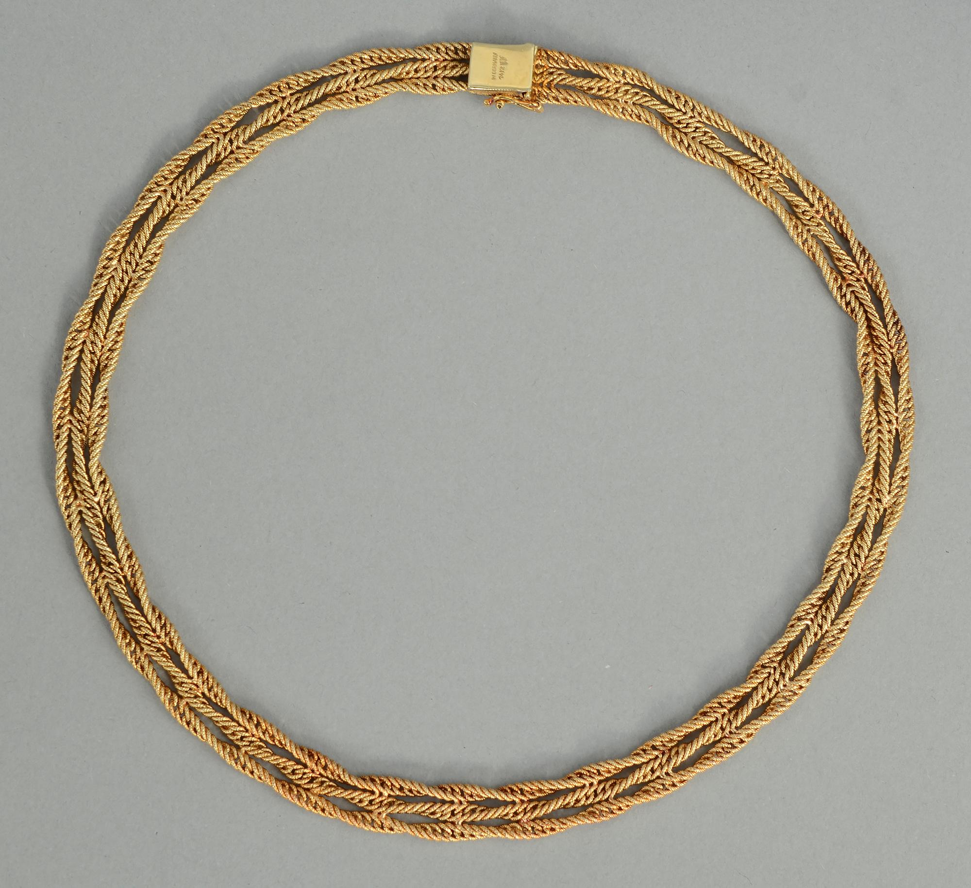 Modern Gold Multistrand Choker Necklace For Sale