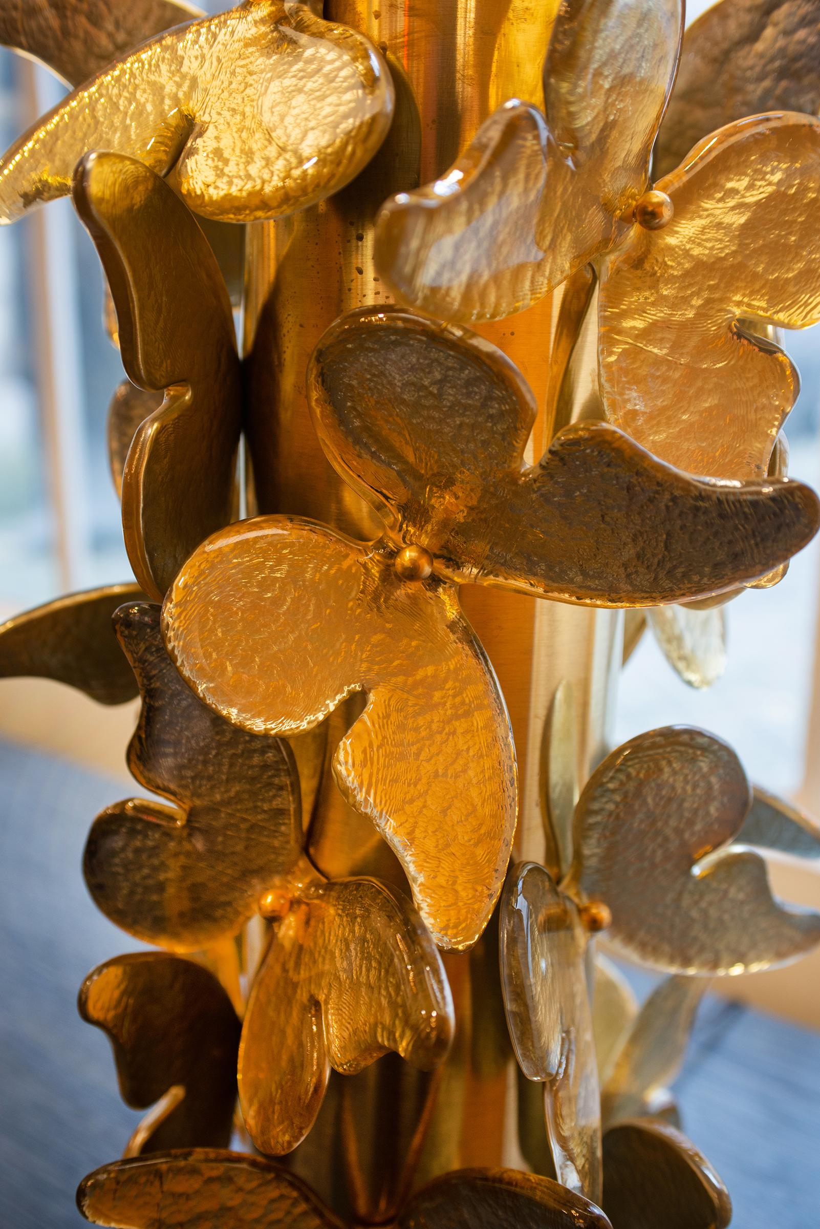 Gold Murano Butterflies Table Lamp 2