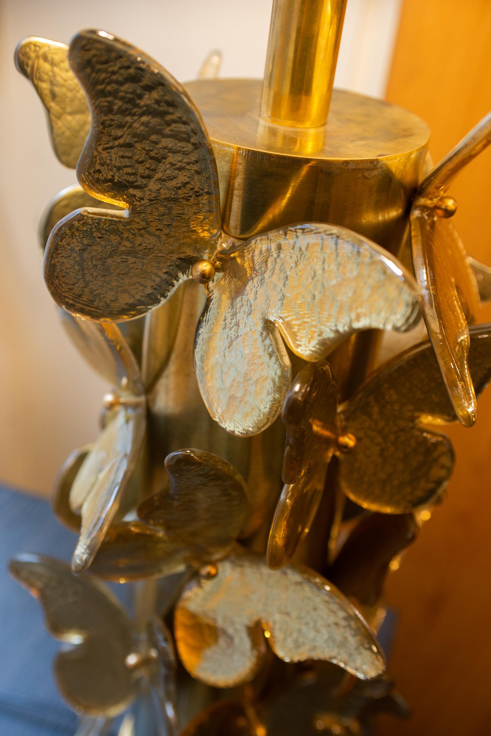 Gold Murano Butterflies Table Lamp 3