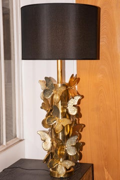 Gold Murano Butterflies Table Lamp