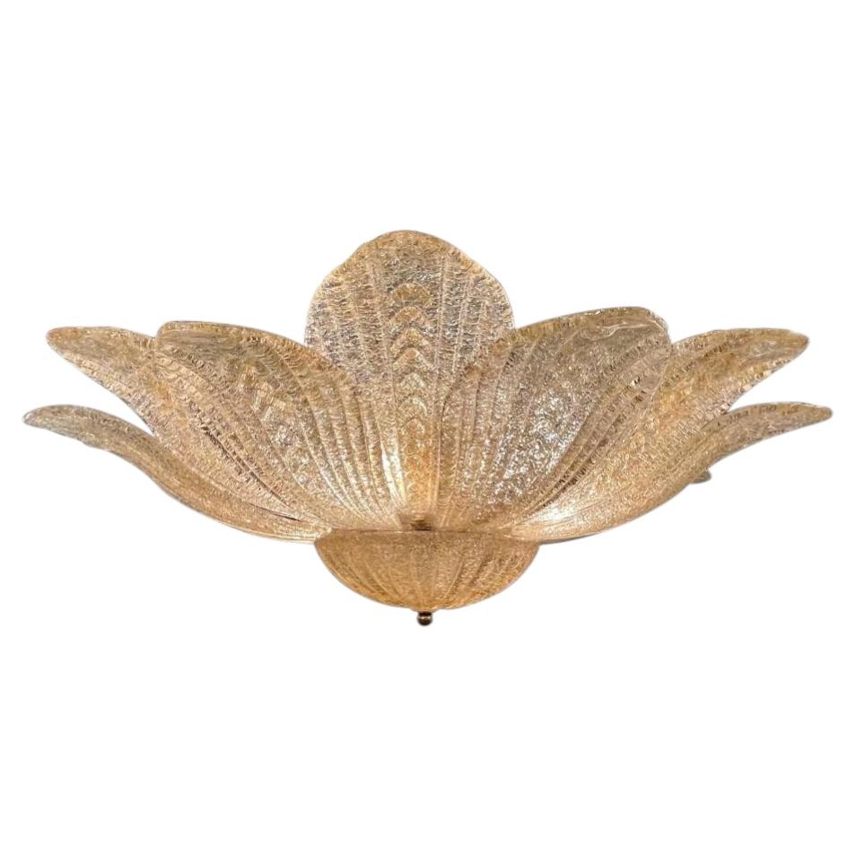 Gold Murano Flush Mount Chandelier