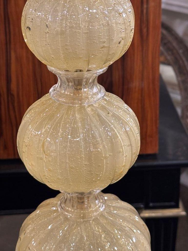 XXIe siècle et contemporain Lampes de forme Ball and Ball en verre de Murano doré en vente