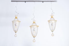 Kronleuchter aus goldenem Muranoglas von Giovanni Dalla Fina, 1970