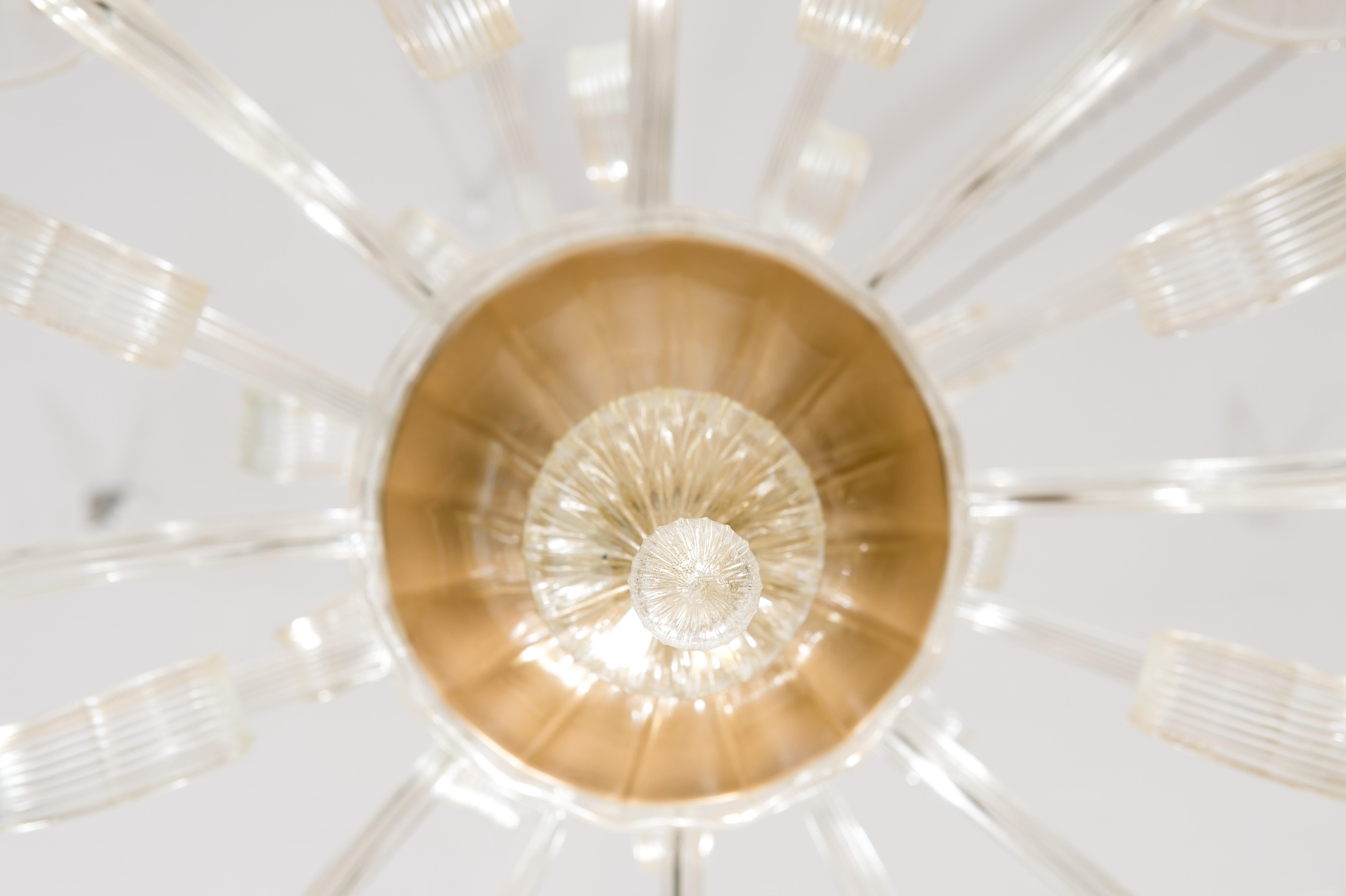 Lampadario in vetro di Murano color oro di Giovanni Dalla Fina 1990 in vendita 11