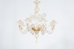 Gold Murano Glass Chandelier by Giovanni Dalla Fina 1990