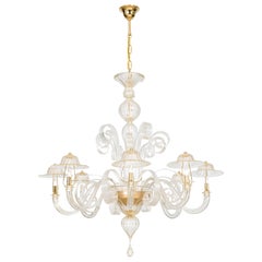 Gold Murano Glass Chandelier by Giovanni Dalla Fina 1990