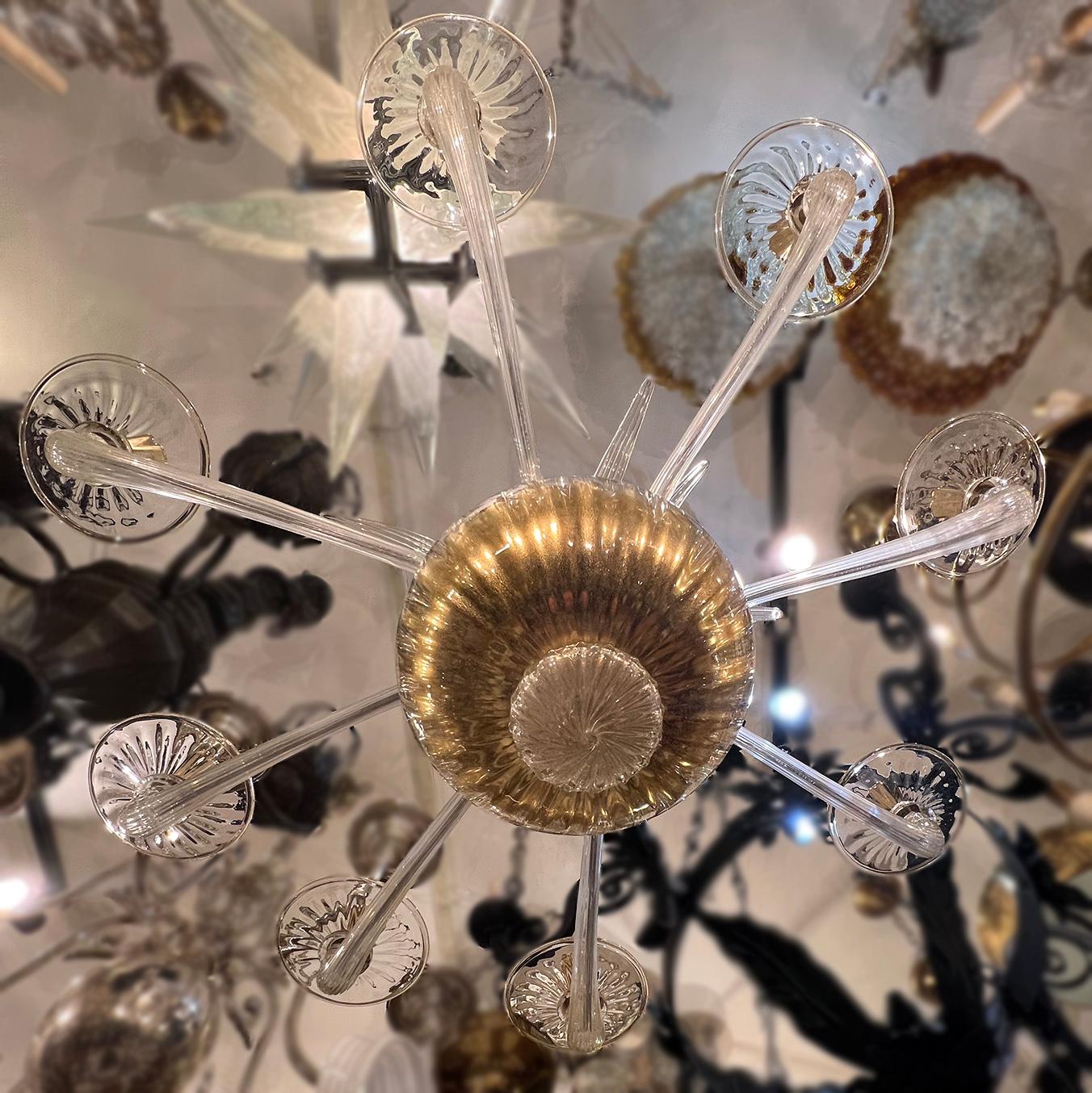 Gold Murano Glass Chandelier 2