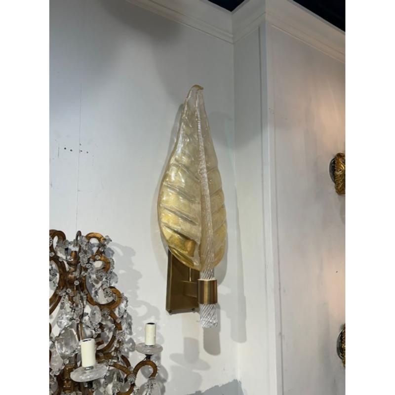 Lámpara de cristal de Murano dorado Italiano en venta