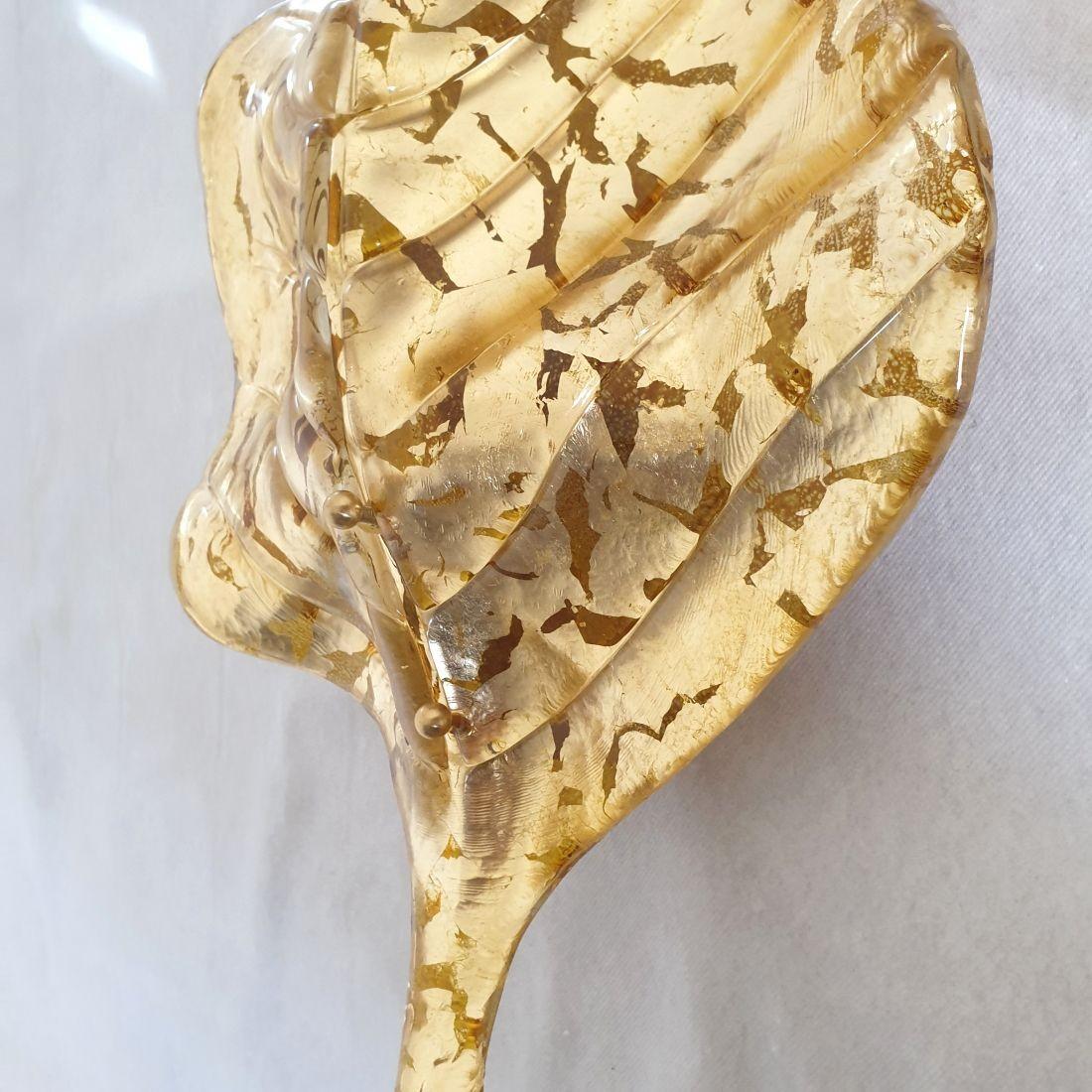 Blattgoldene Wandleuchter aus Murano-Glas im Angebot 3