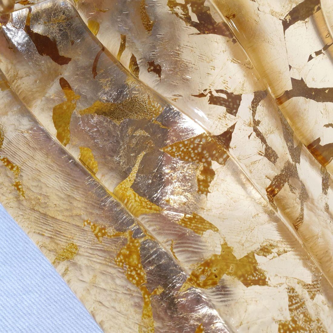 Blattgoldene Wandleuchter aus Murano-Glas im Angebot 5