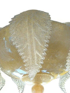 Gold Murano Glass Light Fixture with Interior Lights