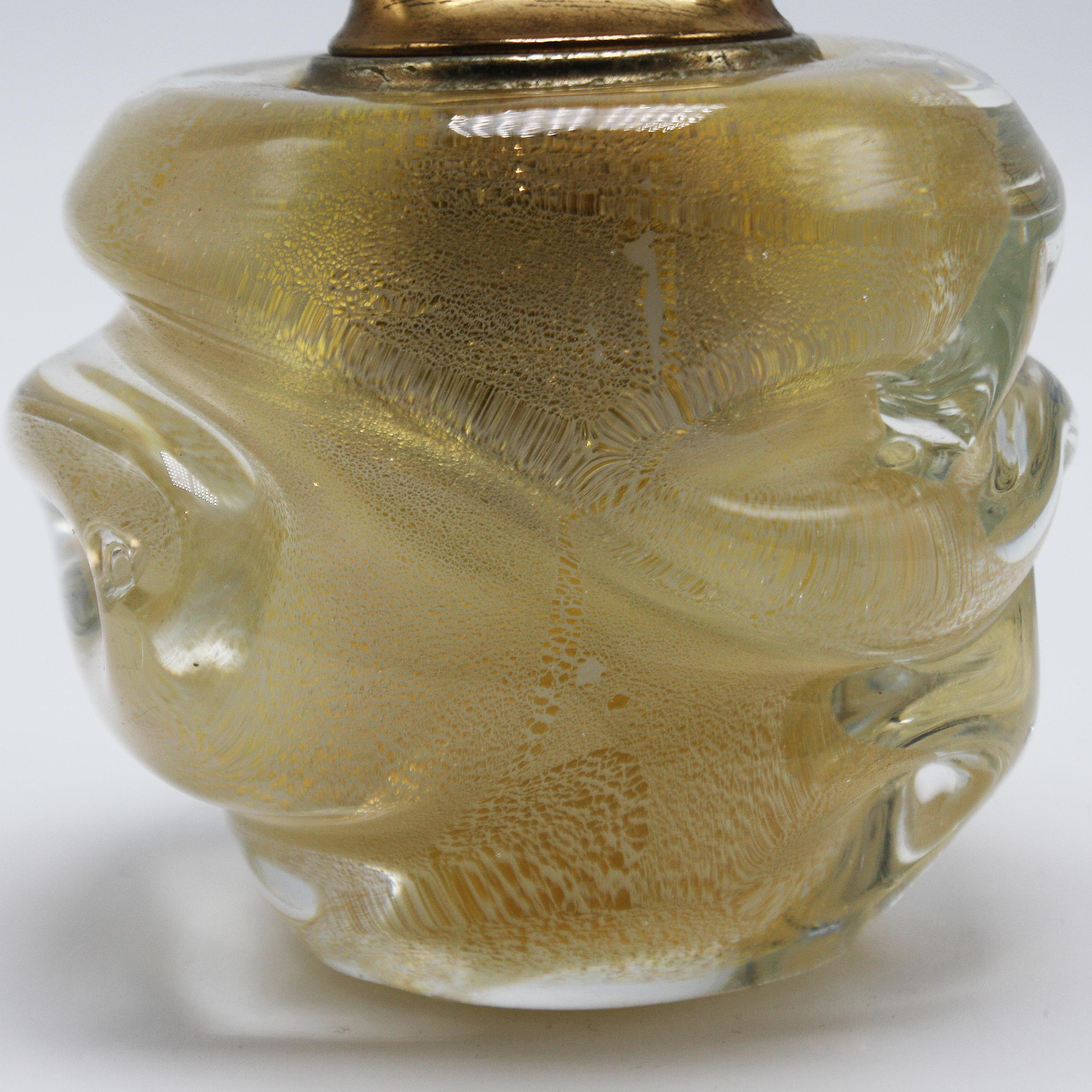 French Gold Murano Glass Lighter, circa 1960