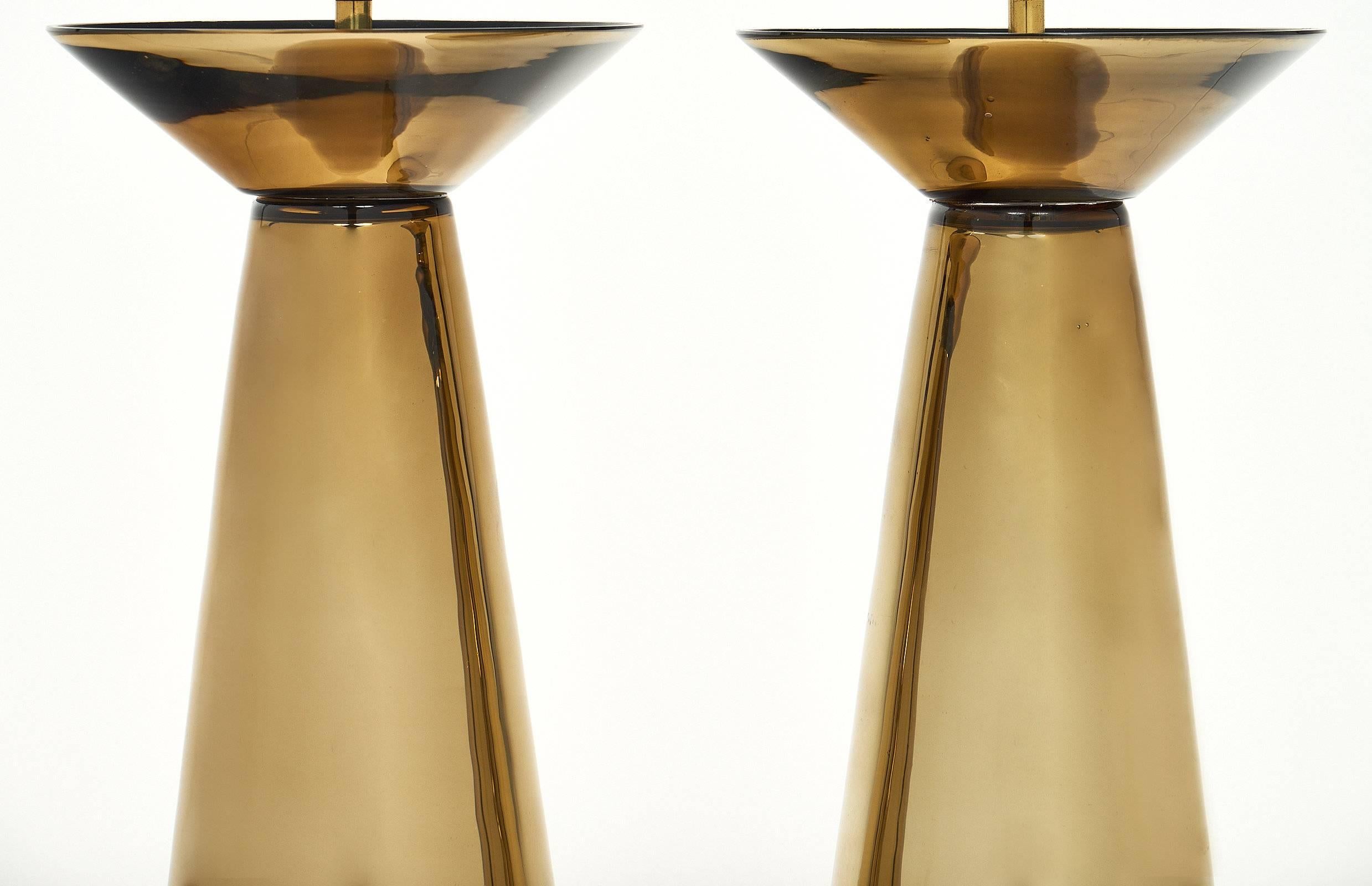 Contemporary Gold Murano Glass Table Lamps For Sale