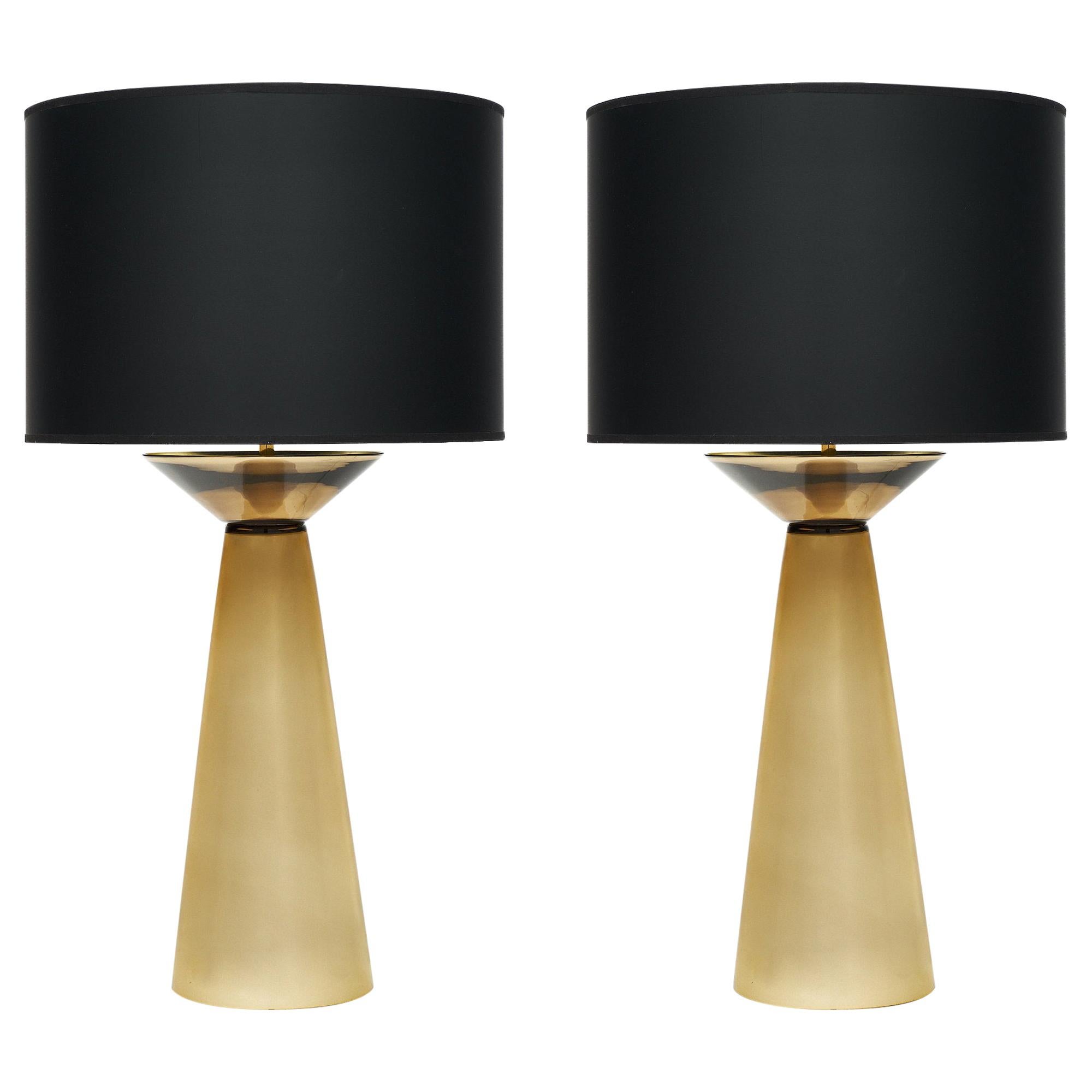 Gold Murano Glass Table Lamps