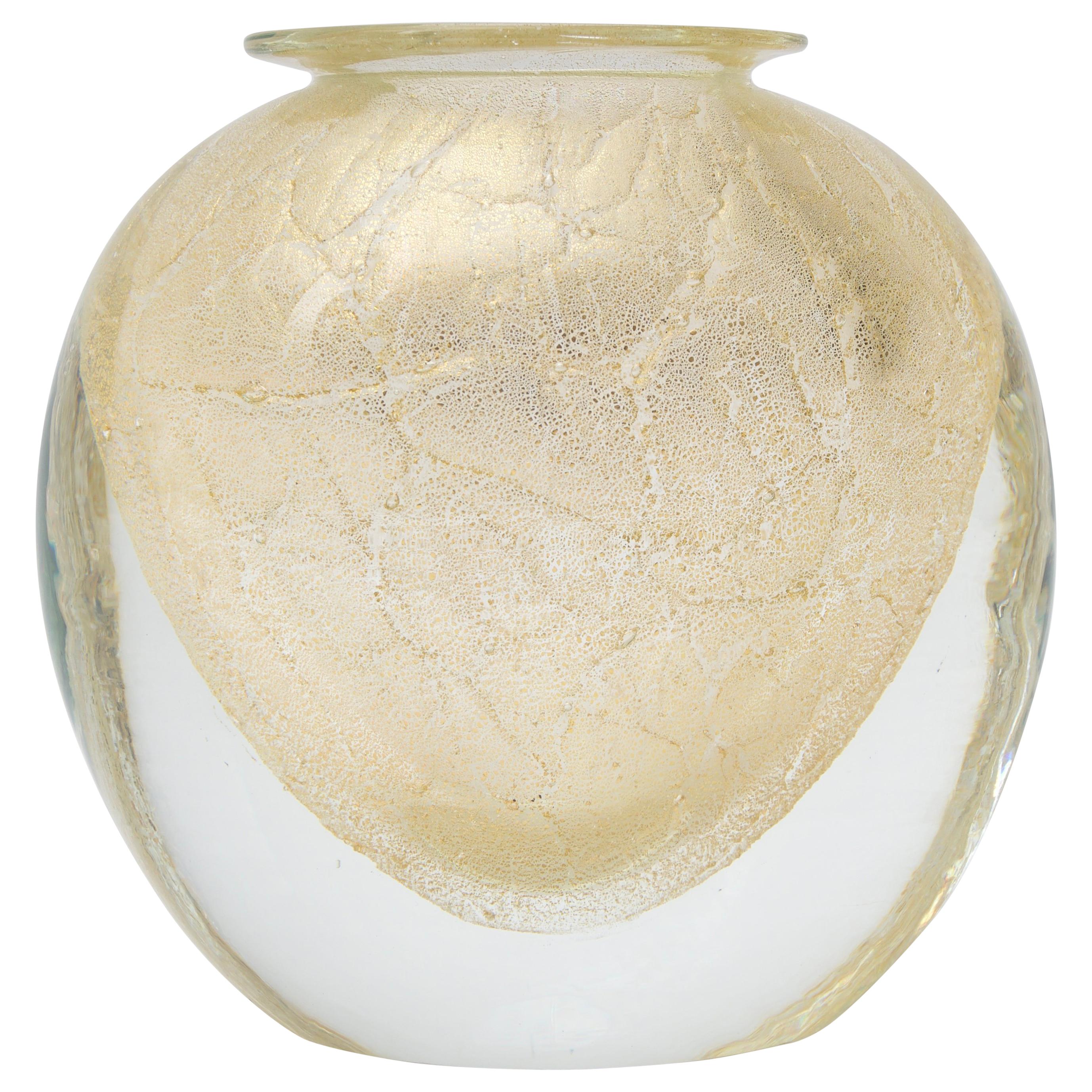 Gold Murano Glass Vase