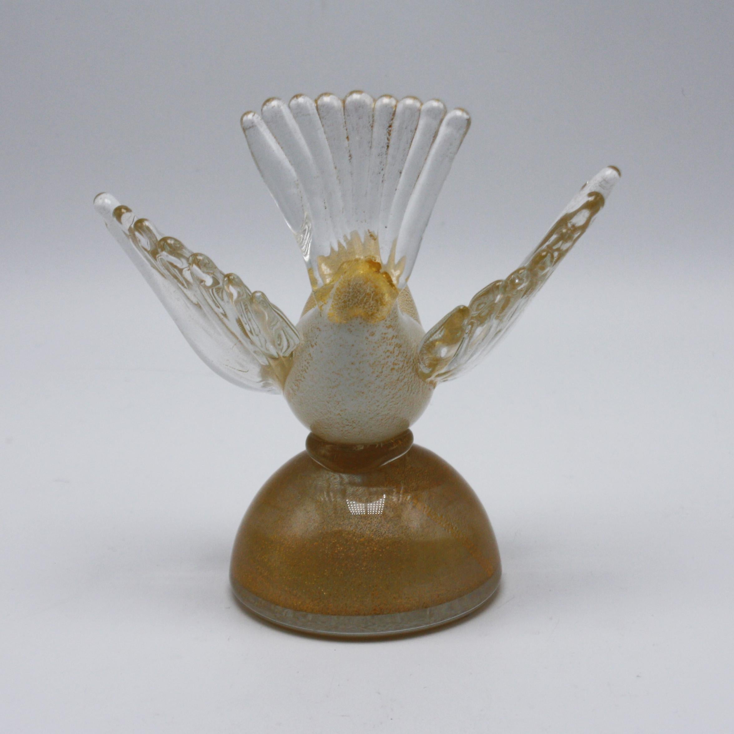 Fermacarte passero di Murano in oro, 1960 circa In condizioni buone a Dallas, TX