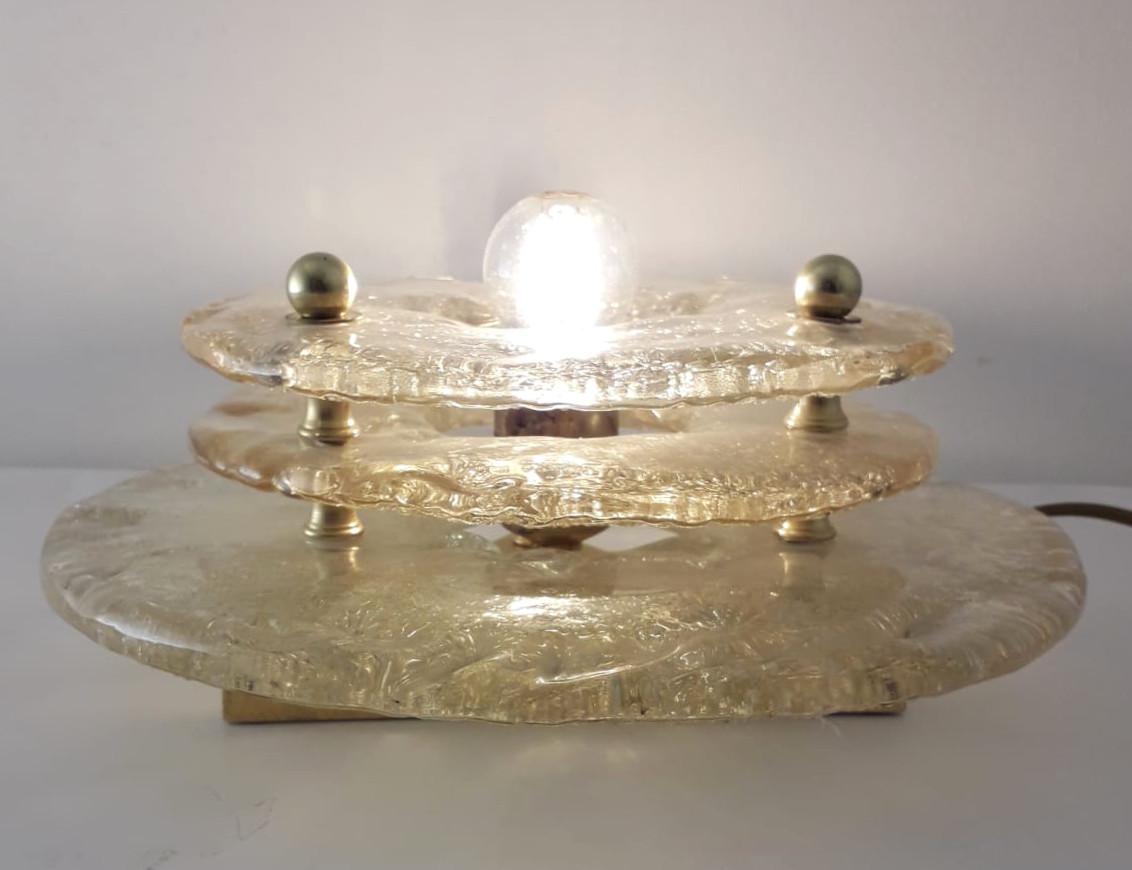 Mid-Century Modern Gold Murano Table Lamp For Sale