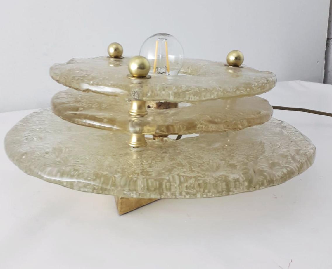 Italian Gold Murano Table Lamp For Sale