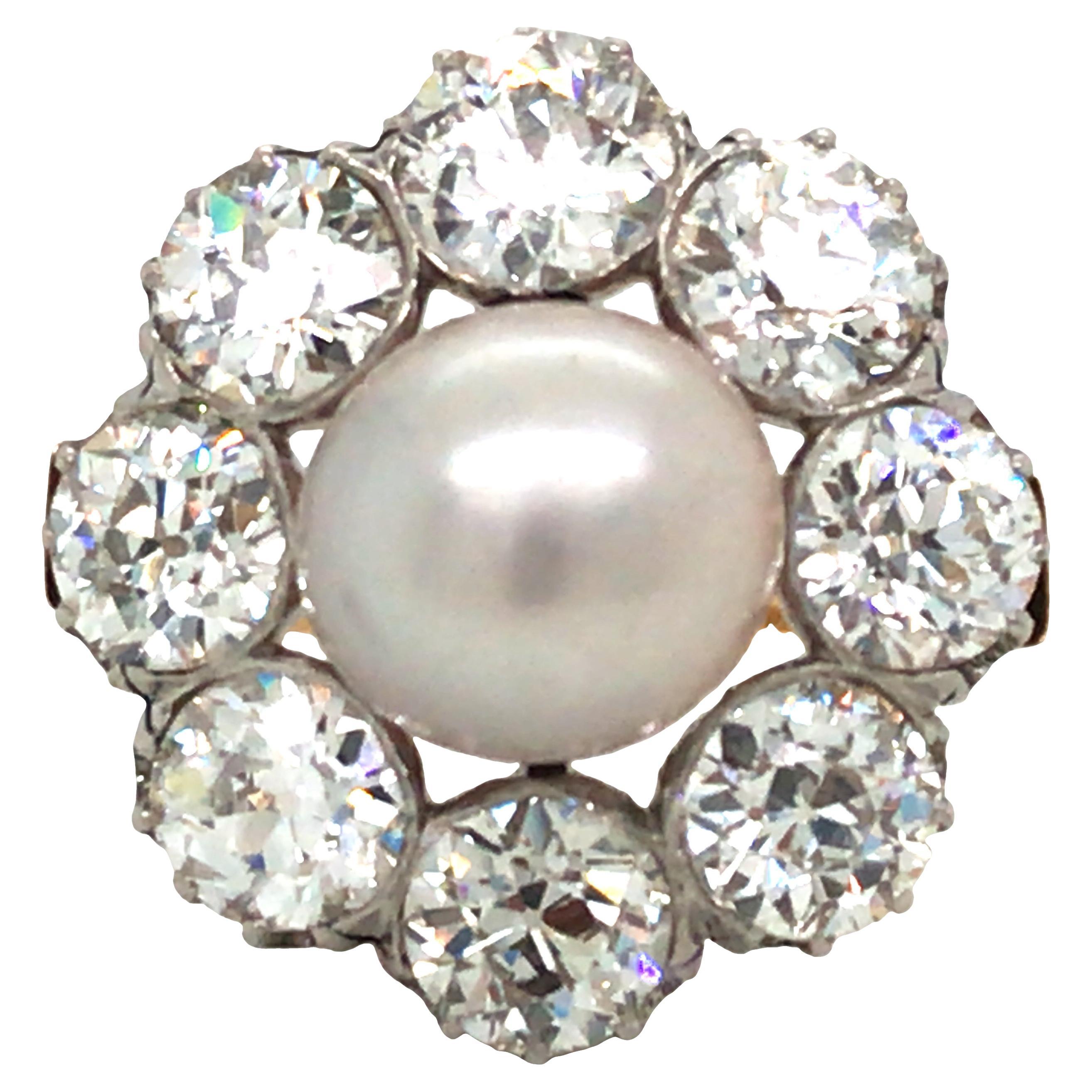 Gold Natur Perle Diamant Ring, CISGEM