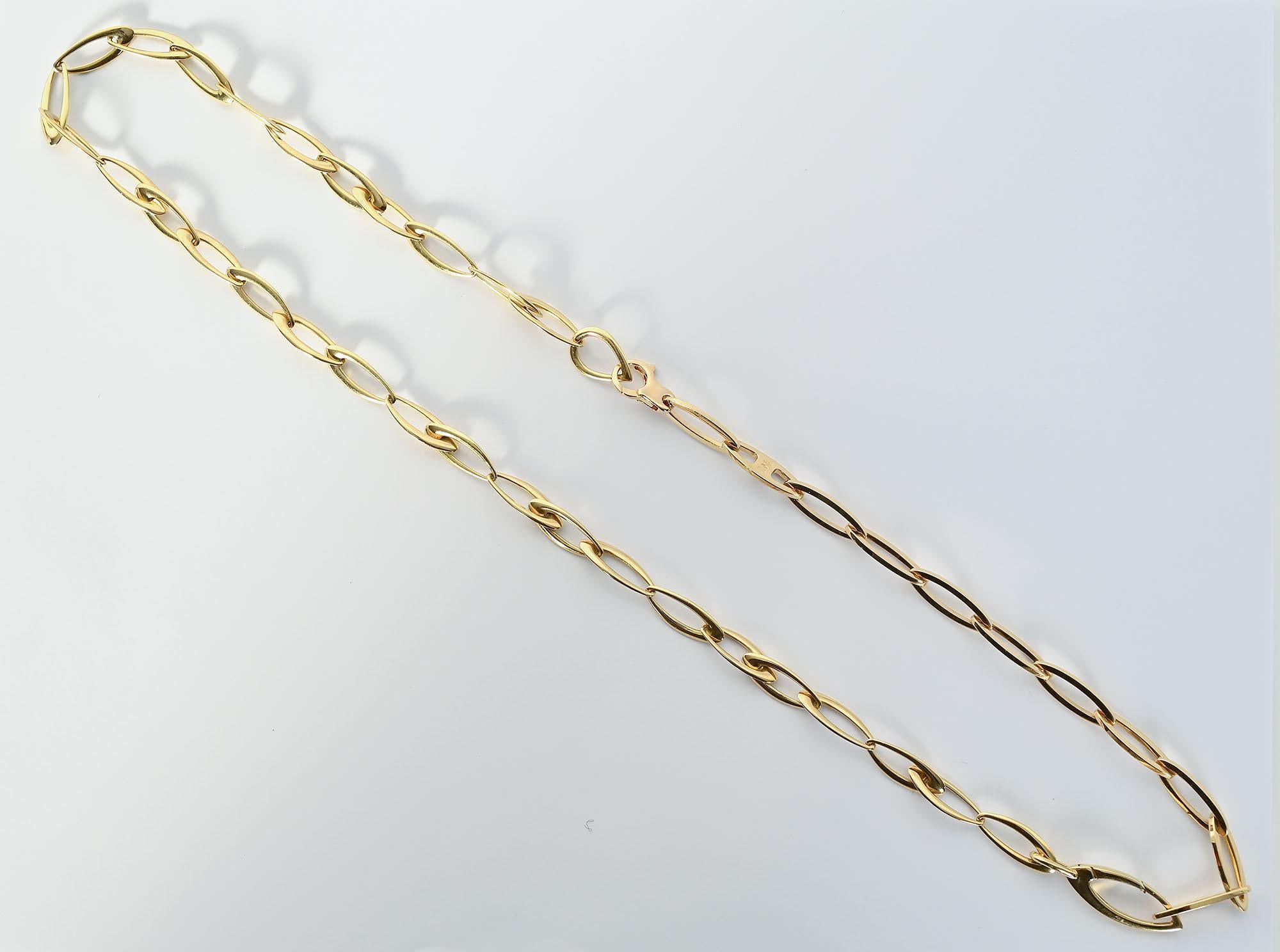 Gold Navette geformte Glieder Halskette/Armband (Zeitgenössisch)