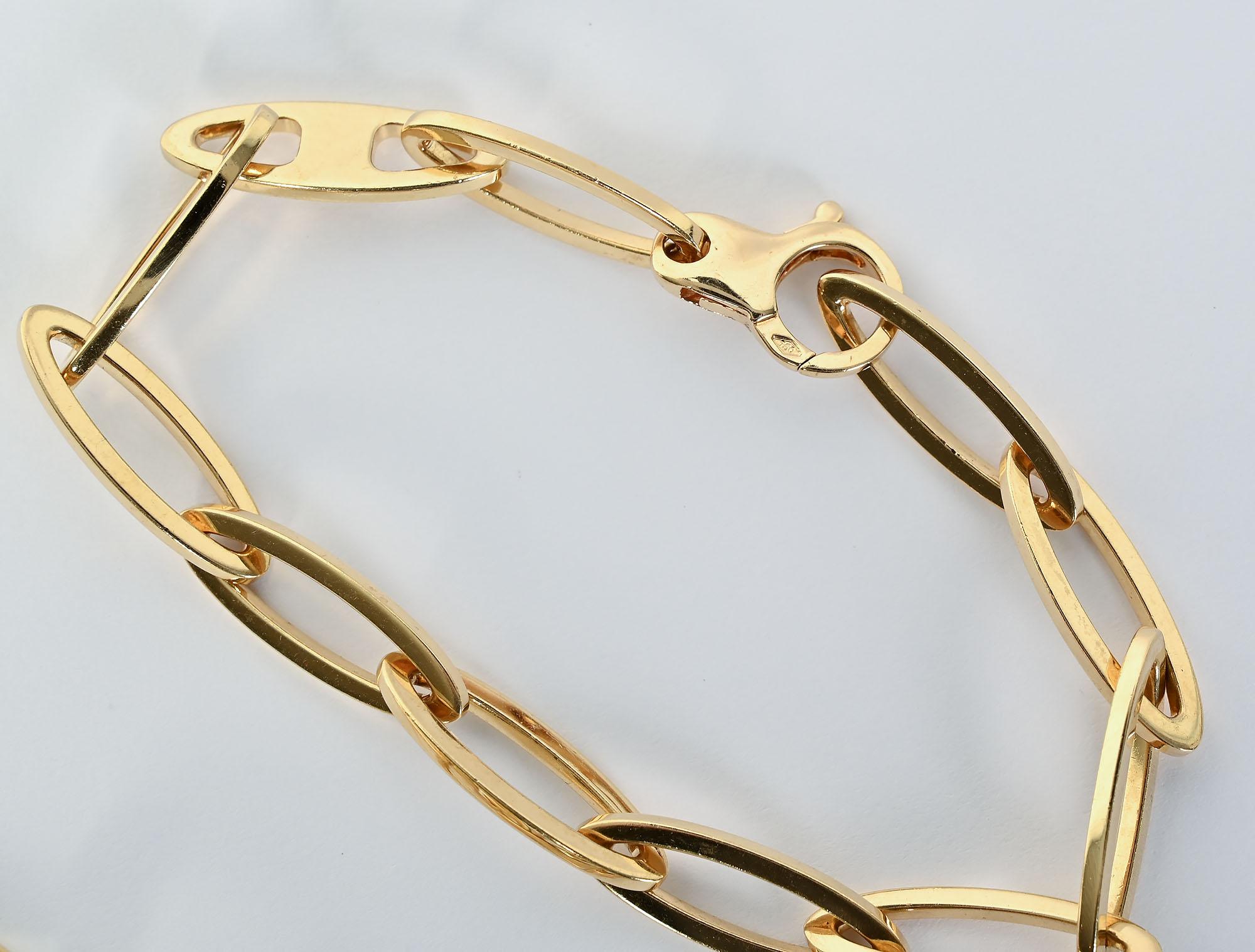 Gold Navette geformte Glieder Halskette/Armband 1