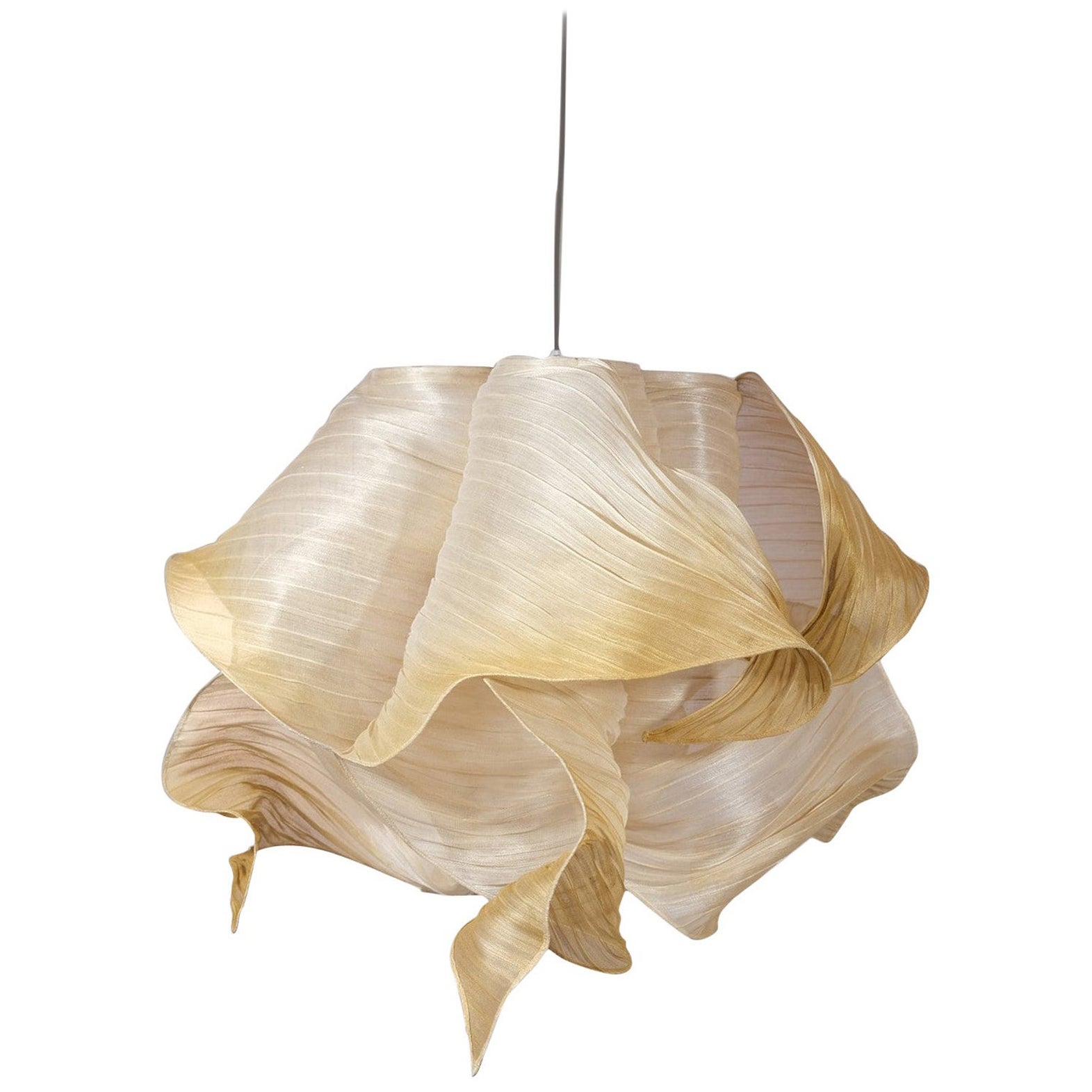 Lampe à suspension Nebula en or peinte à la main par Mirei Monticelli