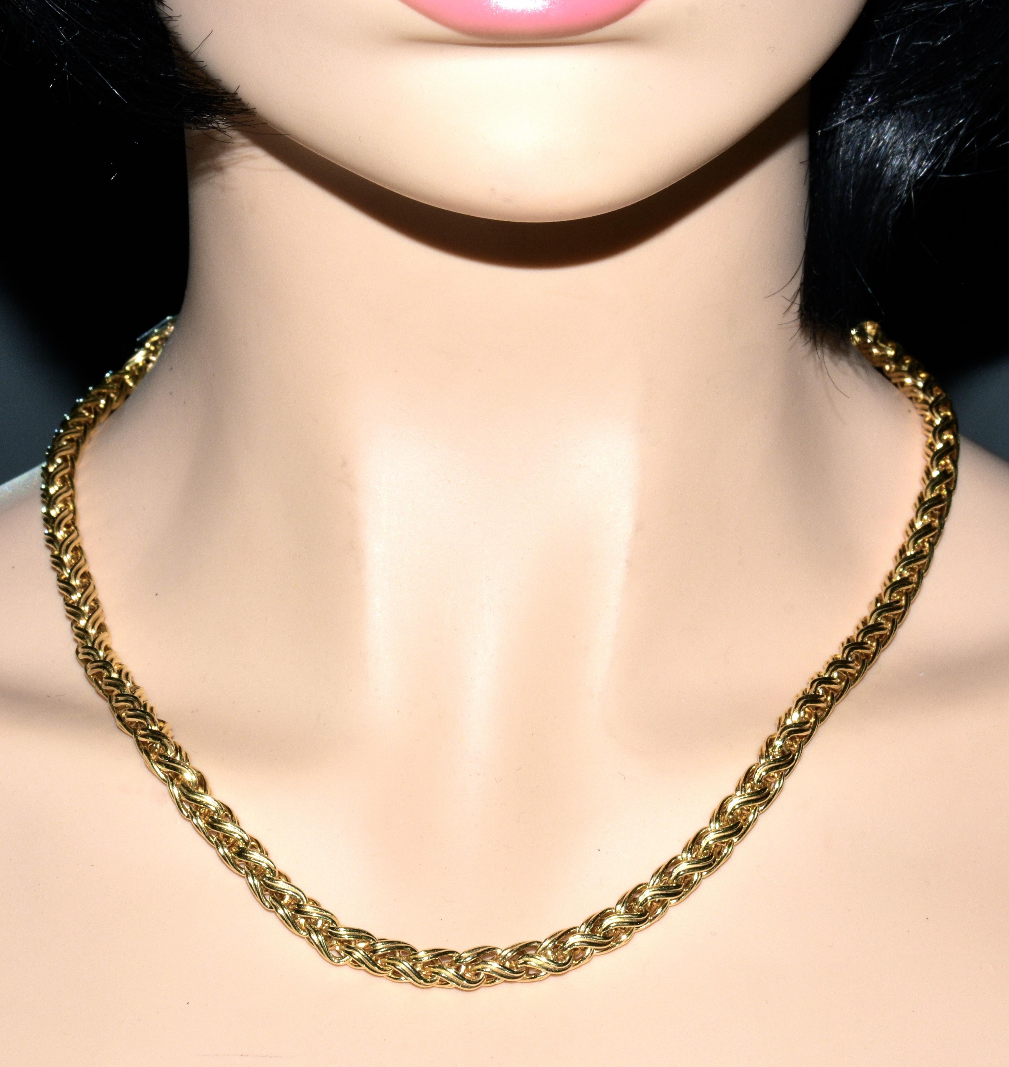 Gold Necklace Chain of Woven Design 1