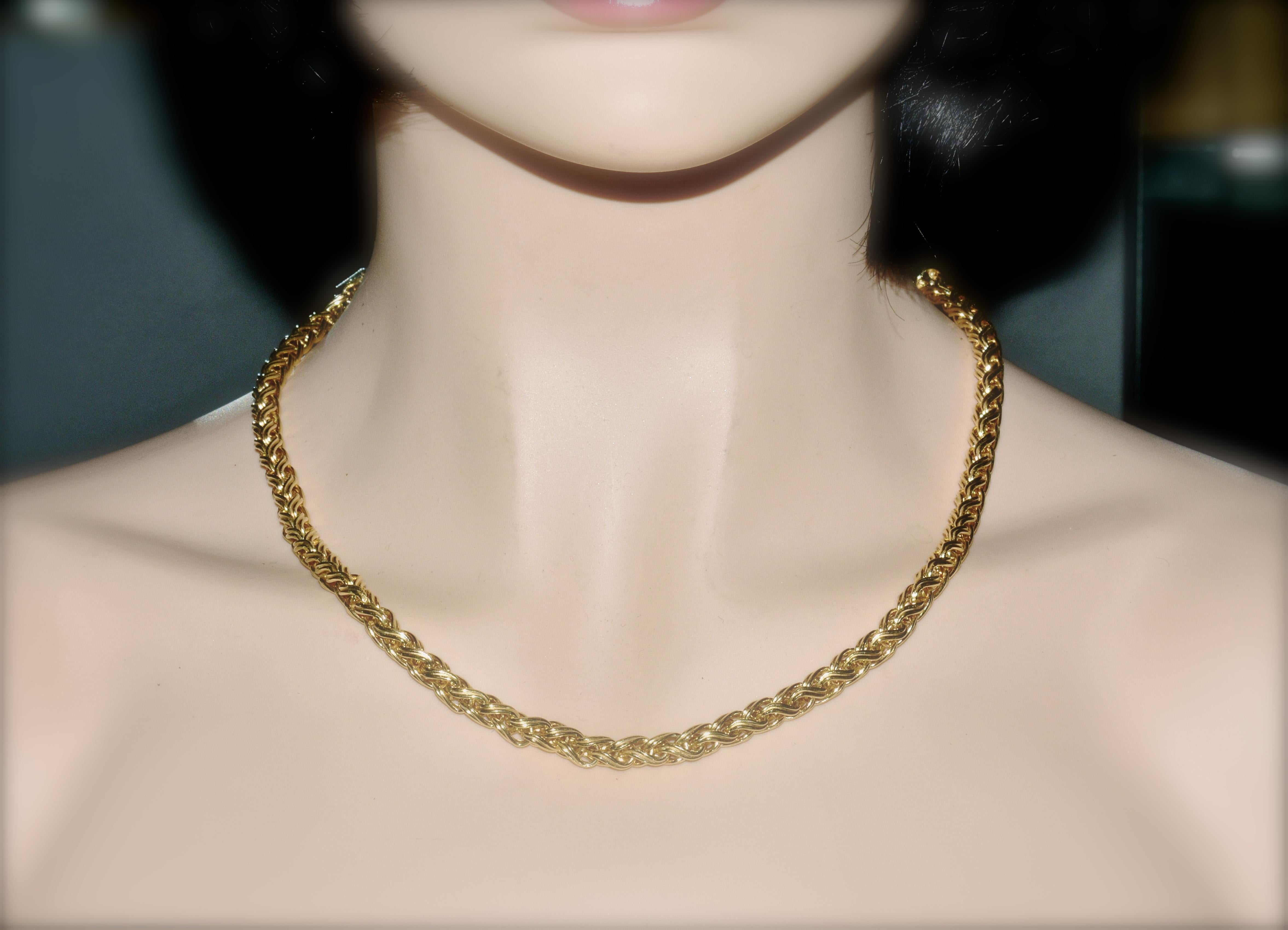Gold Necklace Chain of Woven Design 2