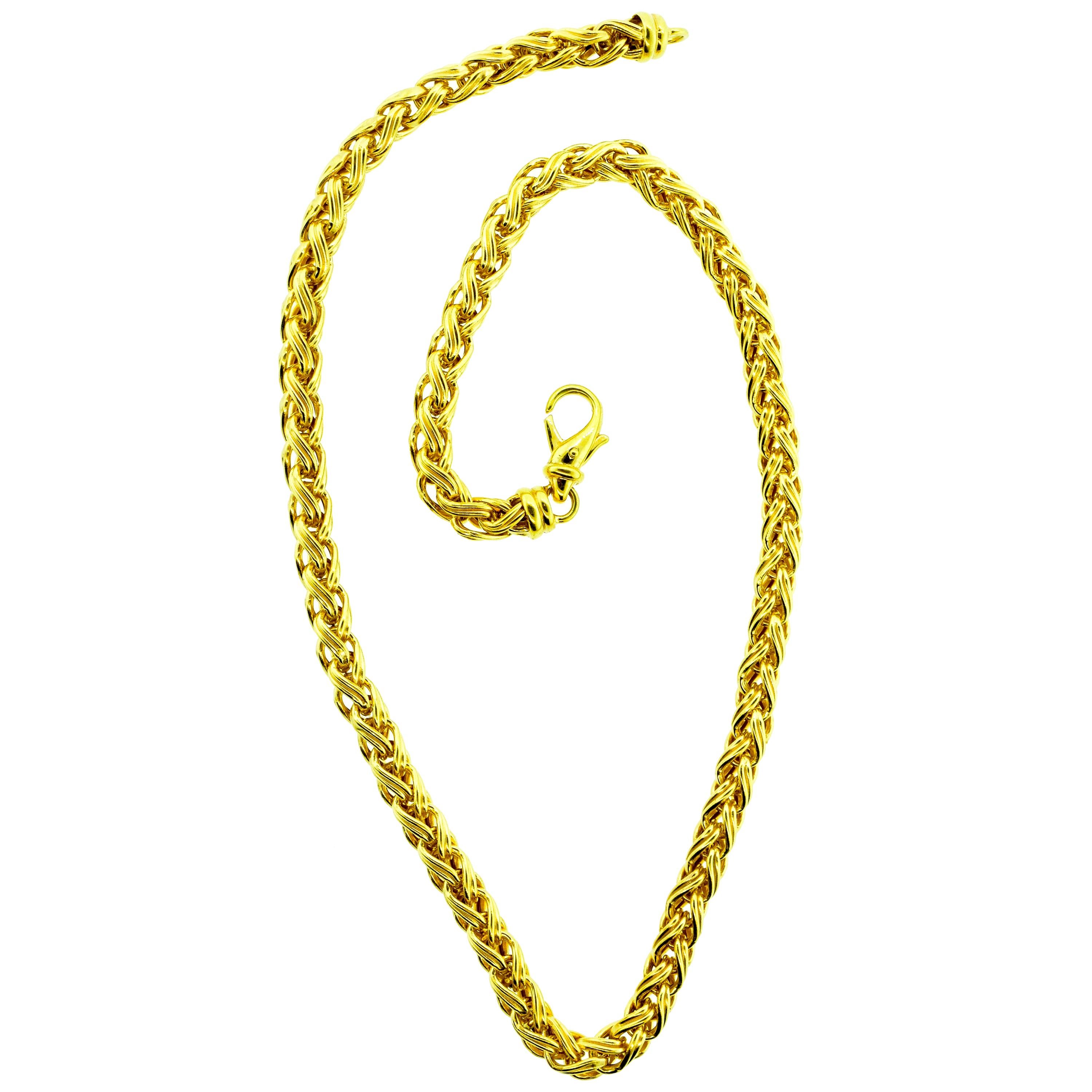 Gold Necklace Chain of Woven Design