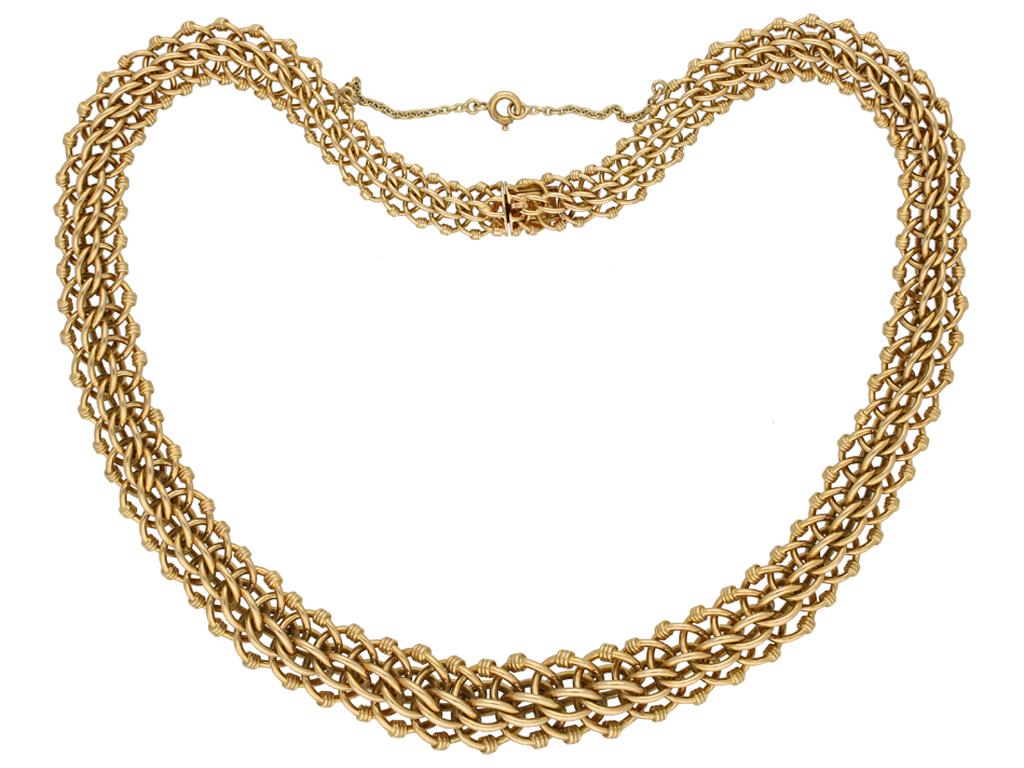 Gold necklace, French, circa 1940. In Good Condition For Sale In London, GB