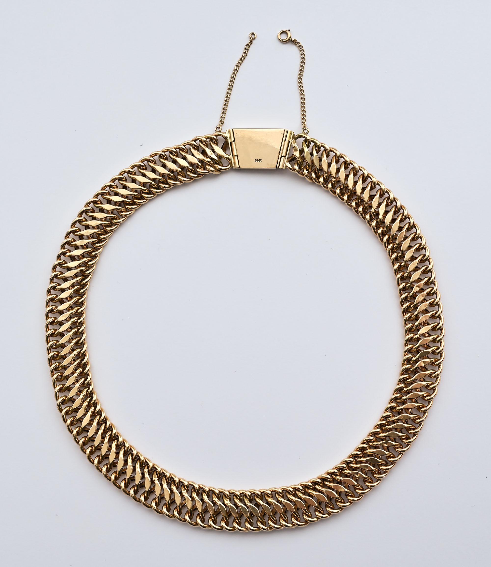 Gold-Halskette mit Kreuz-S-Gliedern (Retro) im Angebot