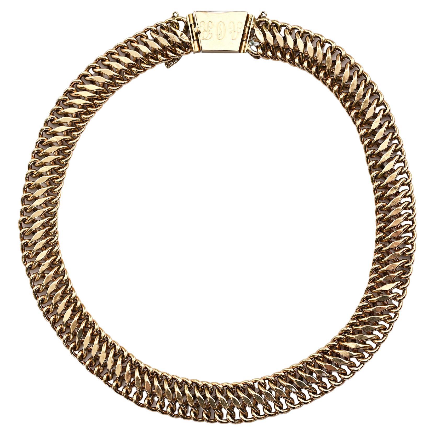 Gold-Halskette mit Kreuz-S-Gliedern im Angebot
