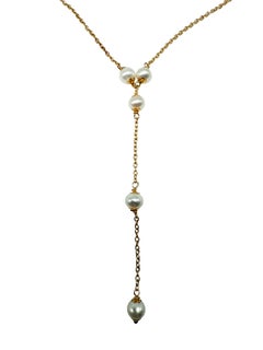 Gold Necklace with Pearls 18K