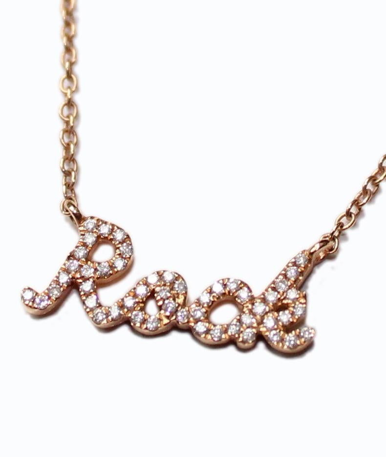 Round Cut Gold necklace with 'ROCK' Diamond pendant with 50 Round Diamonds For Sale