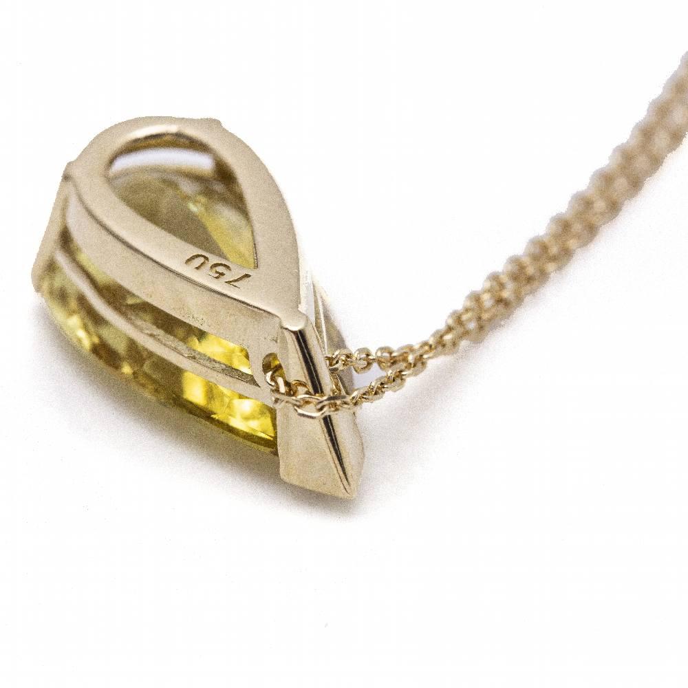 Women's Gold Necklace with Yellow Beryl For Sale