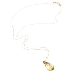 Gold Necklace with Yellow Beryl