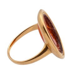 Gold Neoclassical Ring with Carnelian Intaglio