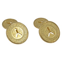 Retro Gold New York City Subway Token Cufflinks