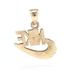 Gold Nike Charm, 10k Yellow Gold, Sports Charm, Basic Gold Charm