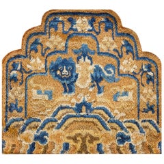 Chinesischer Ningxia-Stuhlrückenteppich in Gold