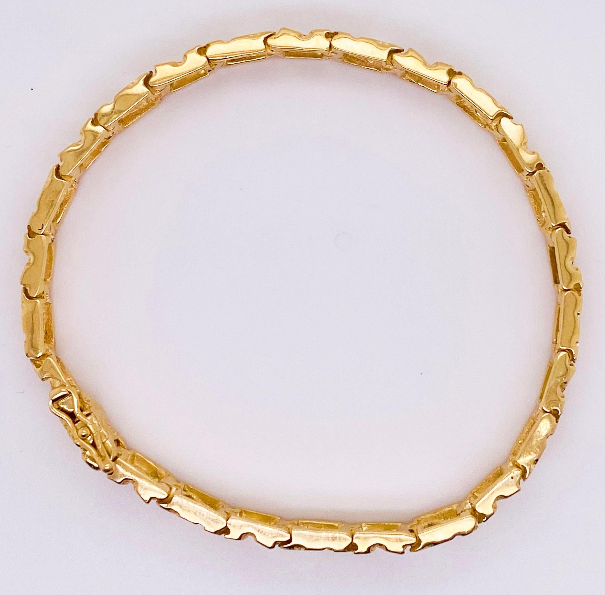 Gold Nugget Bracelet, 14 Karat Yellow Gold, Gold Nugget Link circa 1978 Brac In New Condition For Sale In Austin, TX
