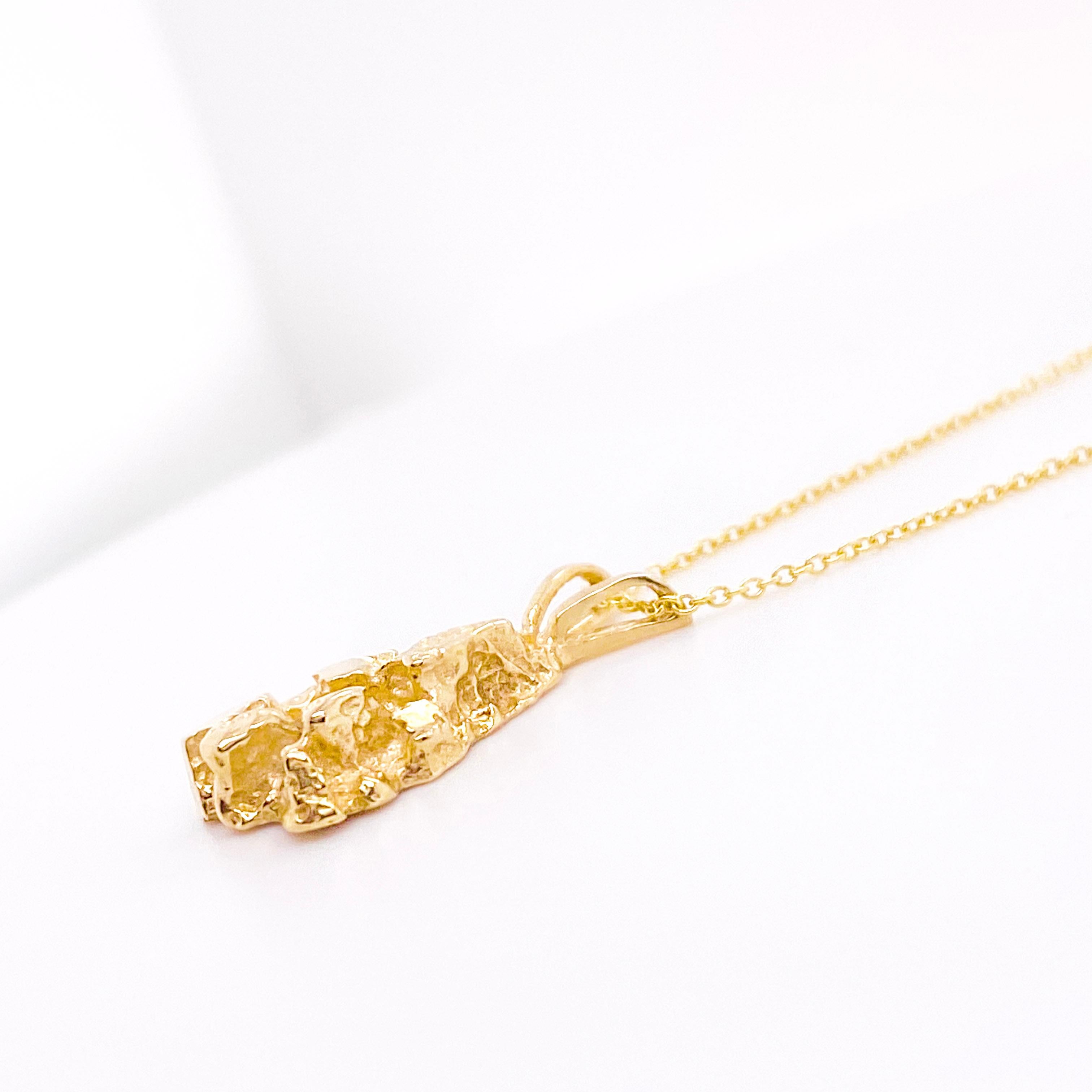 gold nugget necklace pendant