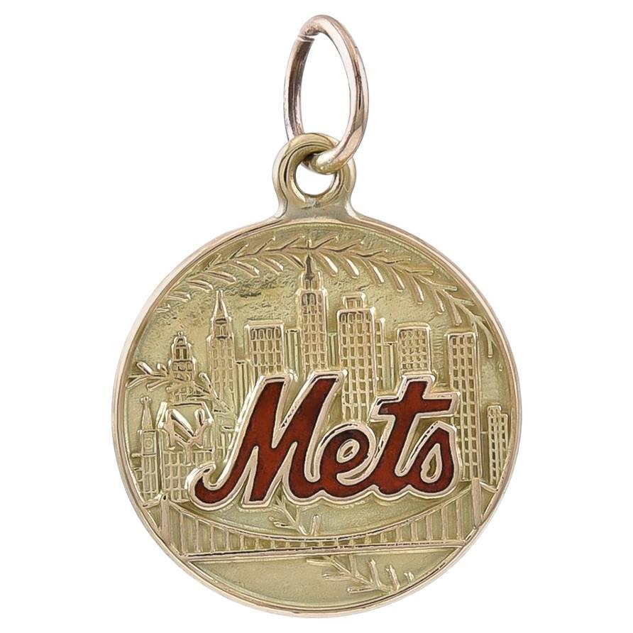 Gold NY Mets Skyline Charm For Sale