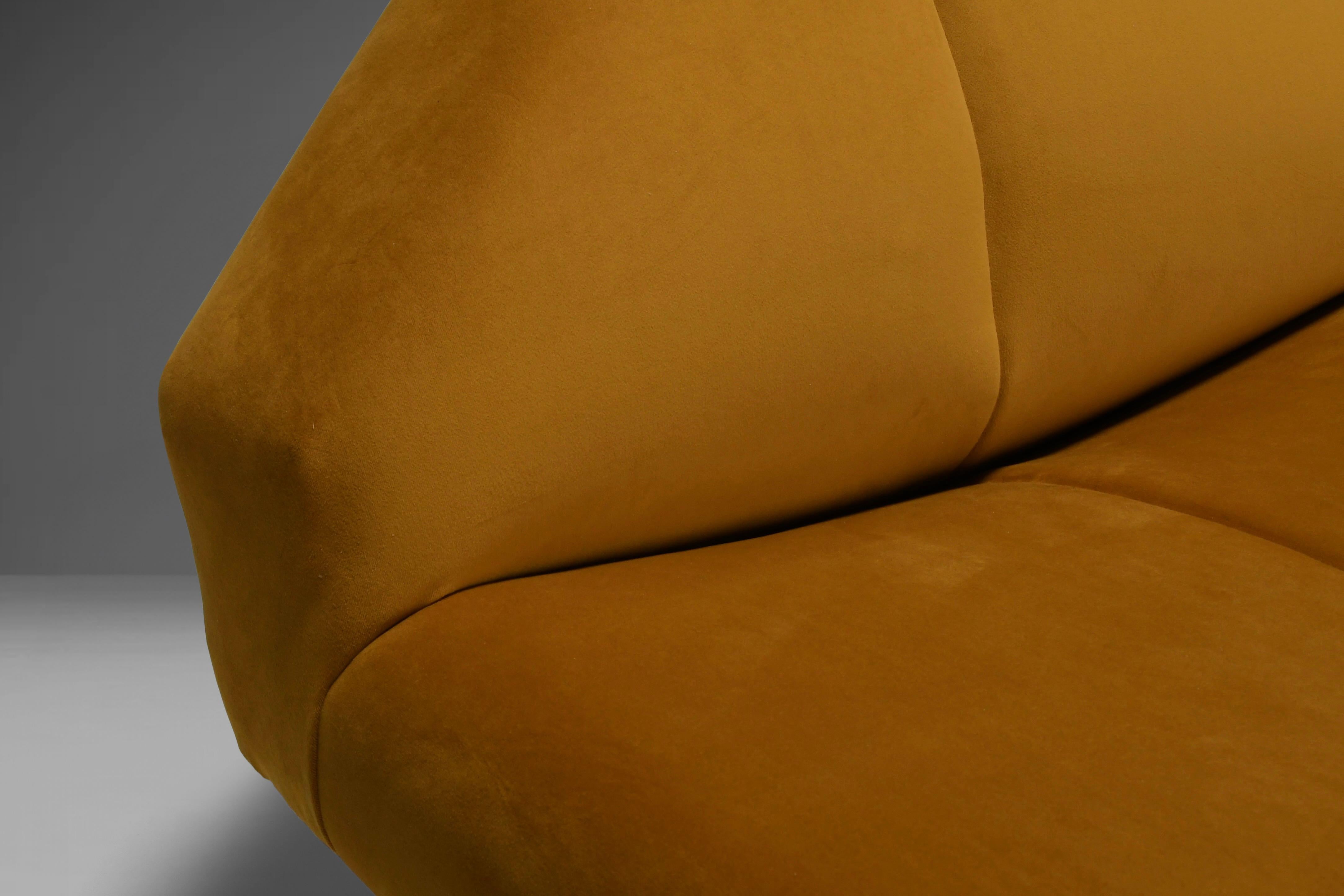 Metal Gold Ochre Fabric ‘Brasilia’ Lounge Chair by Schmieder, Denmark, 1960s For Sale